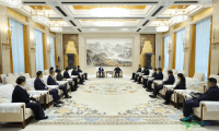 王忠林与出席2026年世界大健康博览会的企业家代表会面